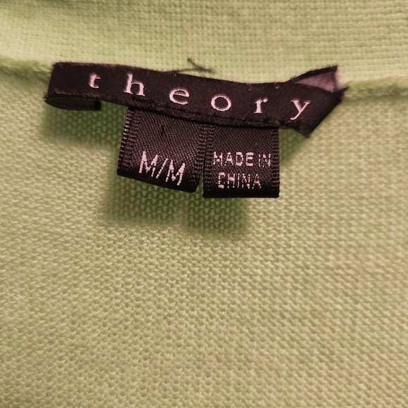 Theory green cashmere button cardigan - Picture 3 of 6
